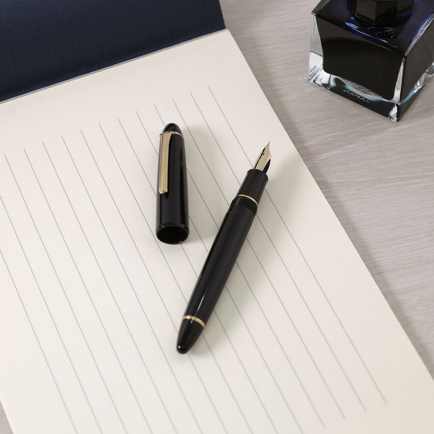 Sailor 1911 Large Casual Fountain Pen Muted Black with Gold Trim Steel Nib