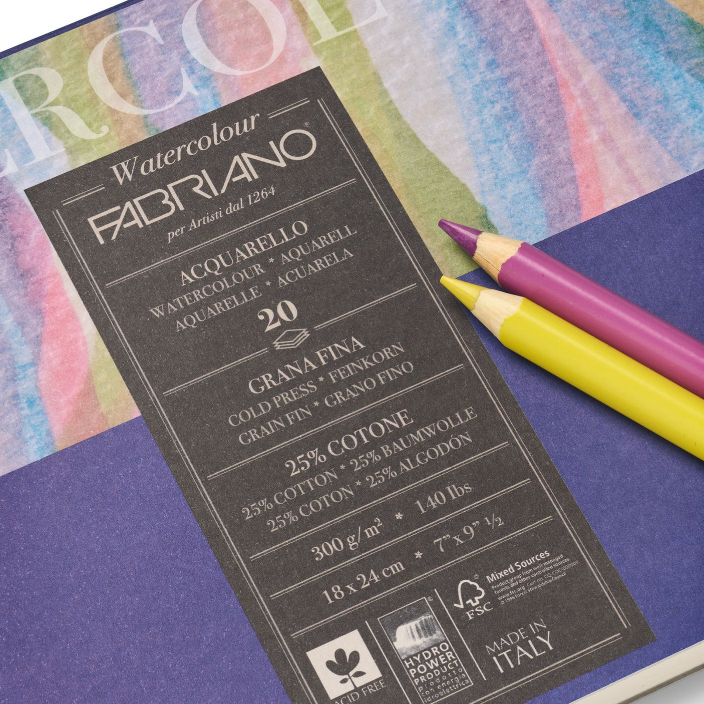 Fabriano Watercolour Pad and Pencil Set