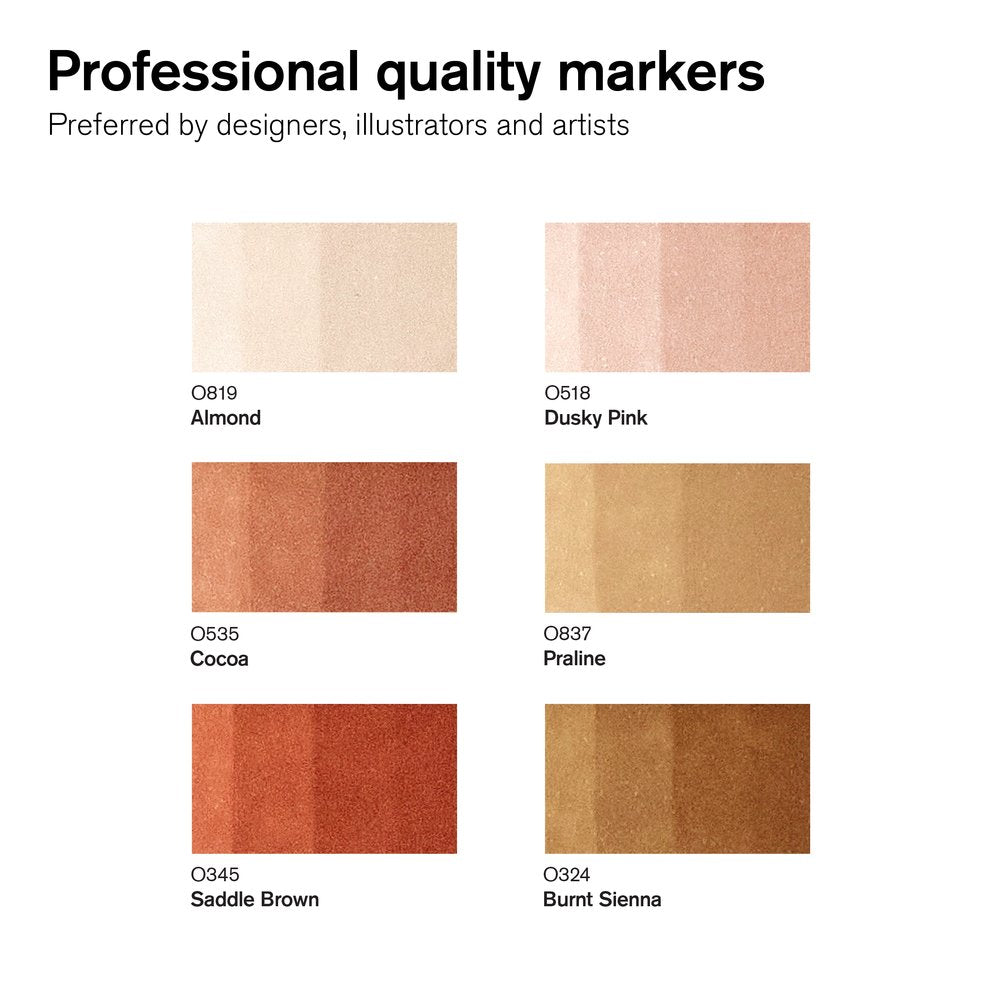 Winsor & Newton Promarker Brush Set of 6 Skin Tones