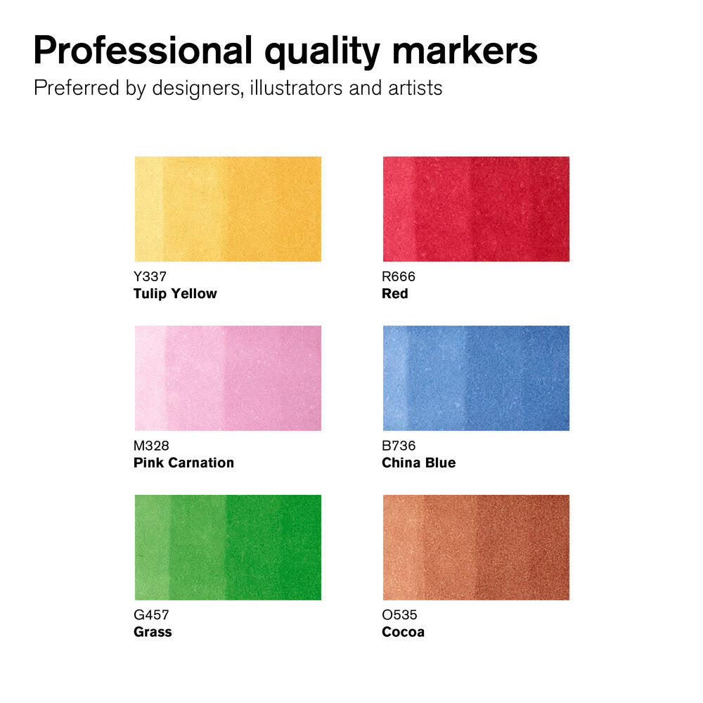 Winsor & Newton Promarker Brush Set of 6 Mid Tones