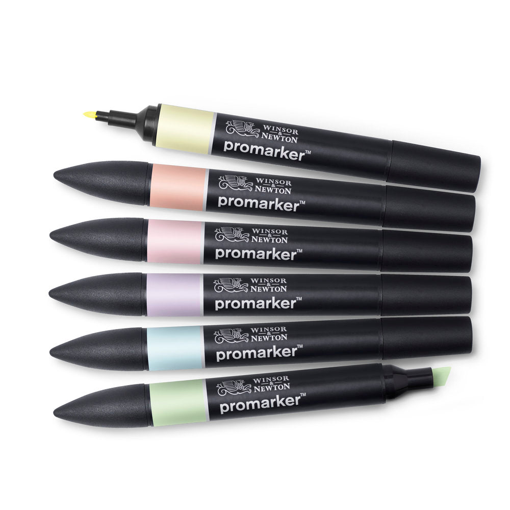 Winsor & Newton Promarker Brush Set of 6 Pastel Tones