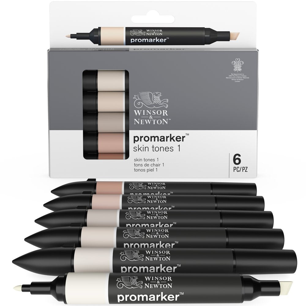 Winsor & Newton ProMarkers Set of 6 Skin Tones - Set 1