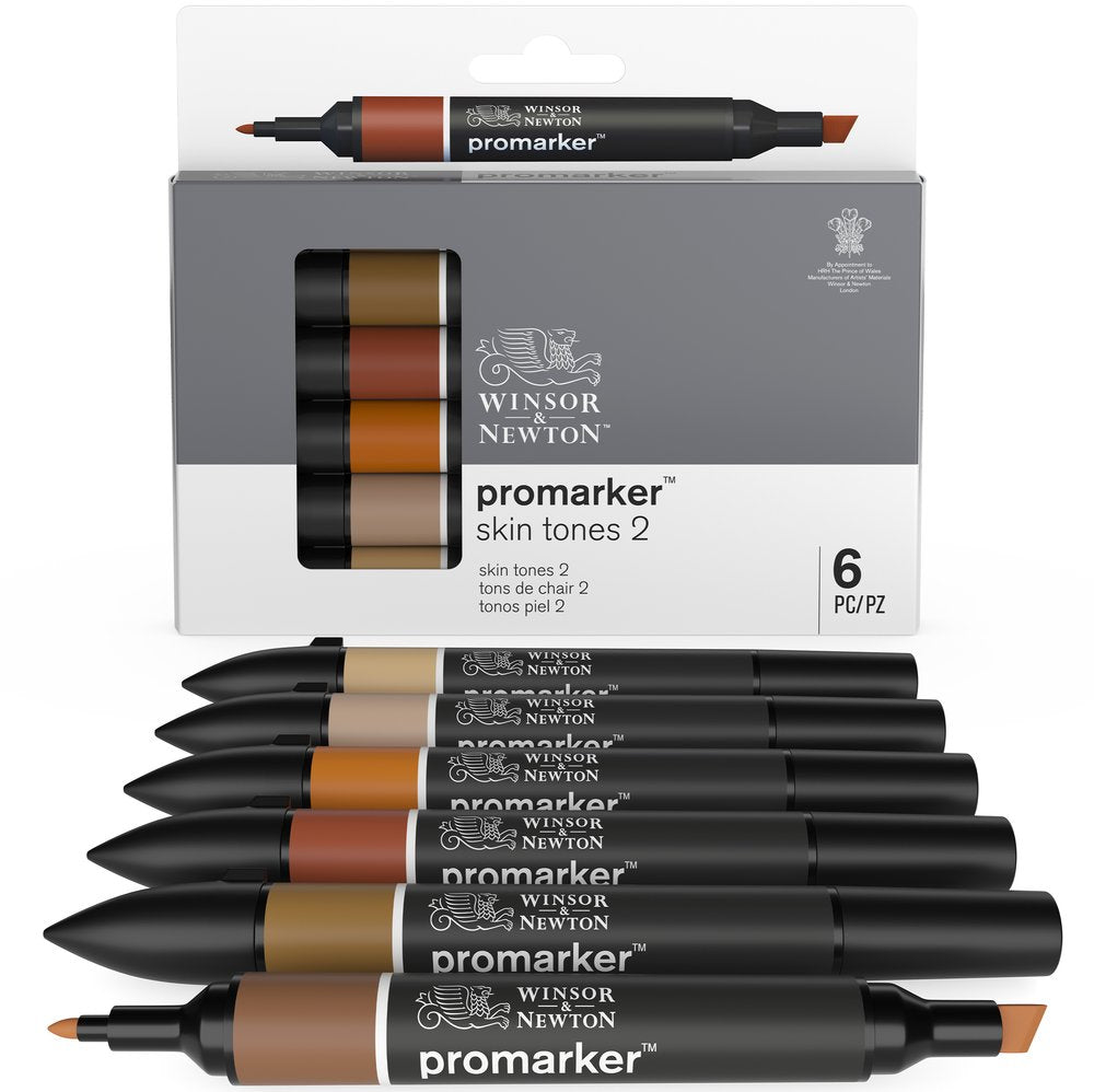 Winsor & Newton ProMarkers Set of 6 Skin Tones - Set 2