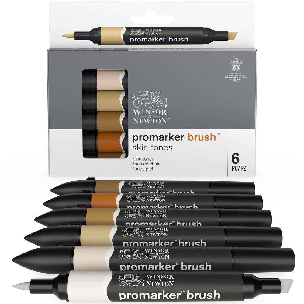 Winsor & Newton Promarker Brush Set of 6 Skin Tones