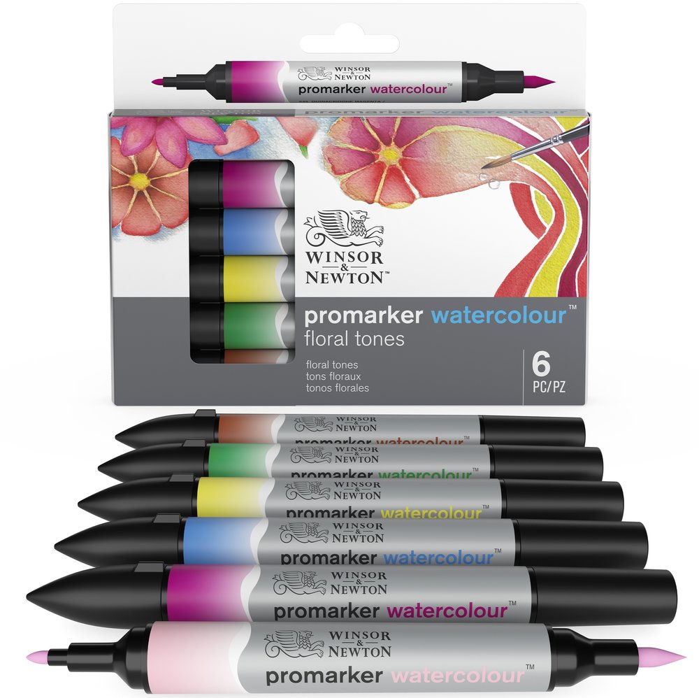Winsor & Newton Water Colour Markers Set of 6 Floral