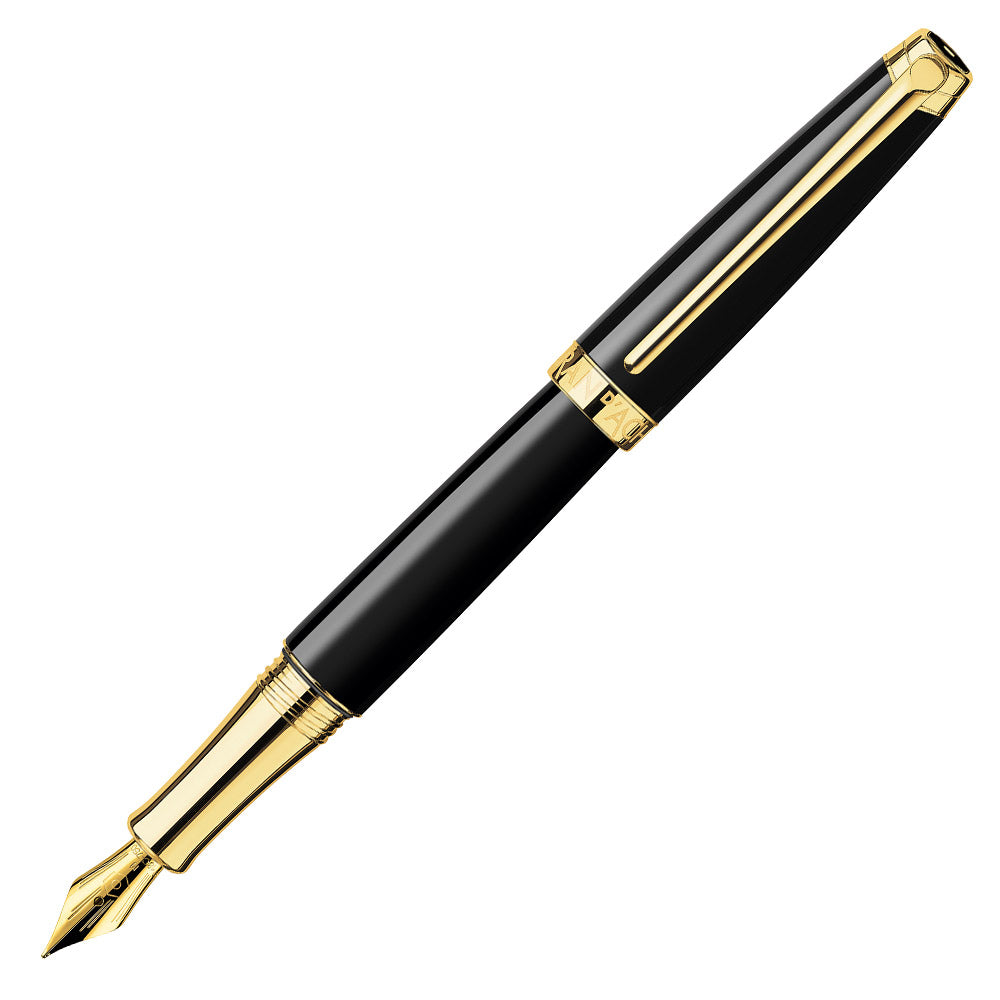 Caran d'Ache Leman Ebony Fountain Pen Gold Trim