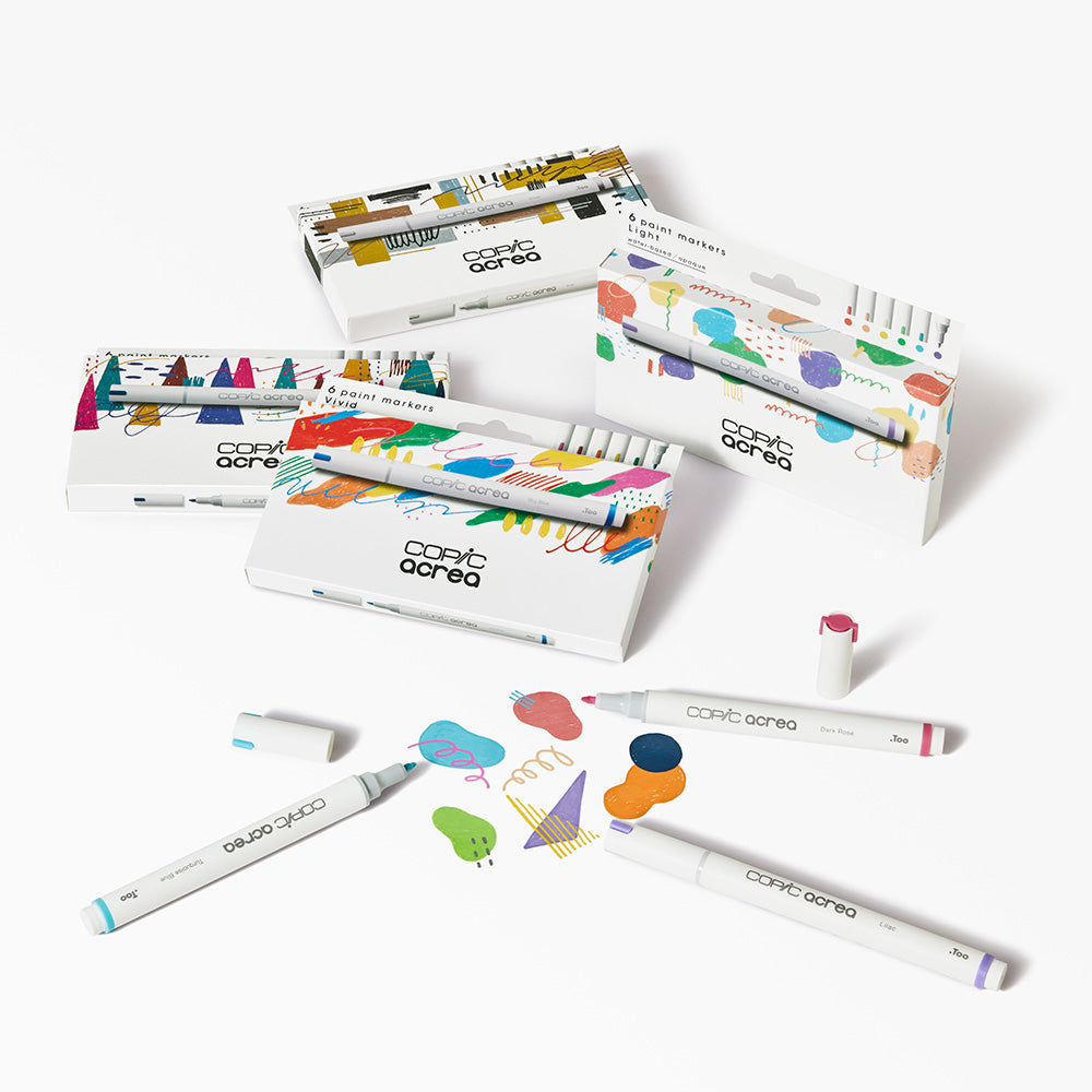 Copic Acrea Paint Marker Set of 6 Deep Colours