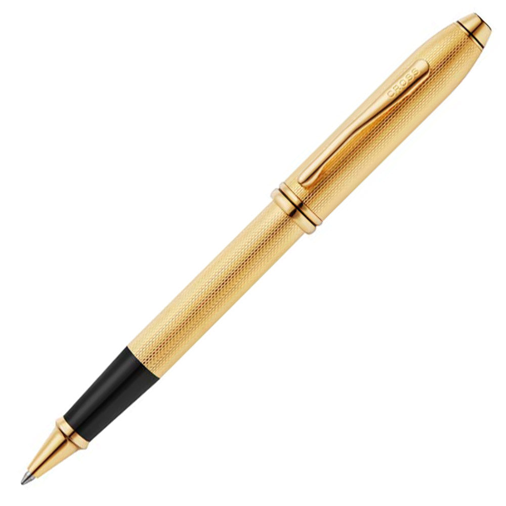 Cross Townsend Polished 23k Gold-plated Engraved Diamond Pattern Rollerball Pen