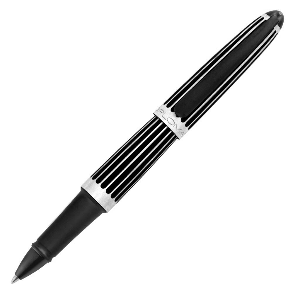 Diplomat Aero Stripes Black Rollerball Pen