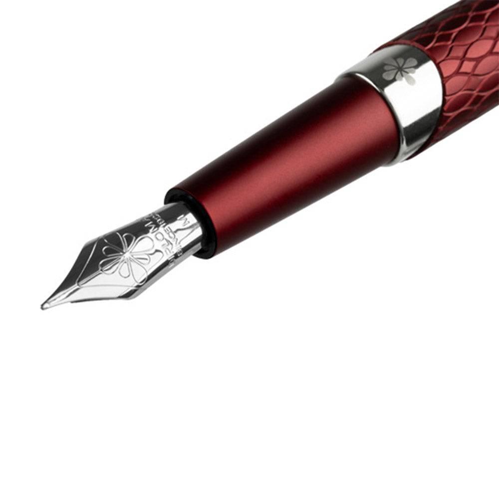 Diplomat Cobra Guilloche Fountain Pen Burgundy