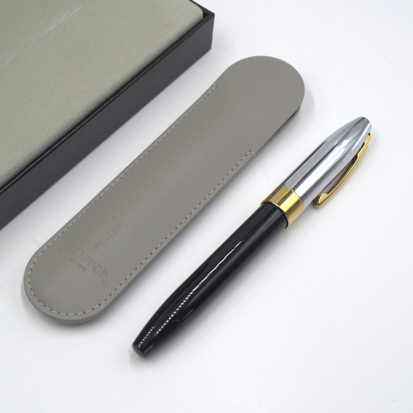 Sheaffer Legacy 9065 Glossy Black and Chrome Fountain Pen with 14k PVD Gold-Plated Nib