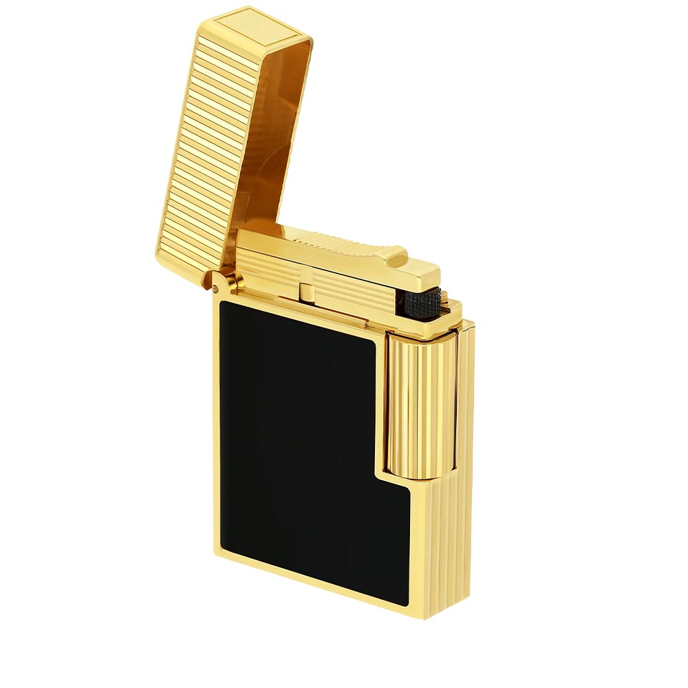 S.T.Dupont Line 1 Vertical Line Lighter Black and Yellow Gold