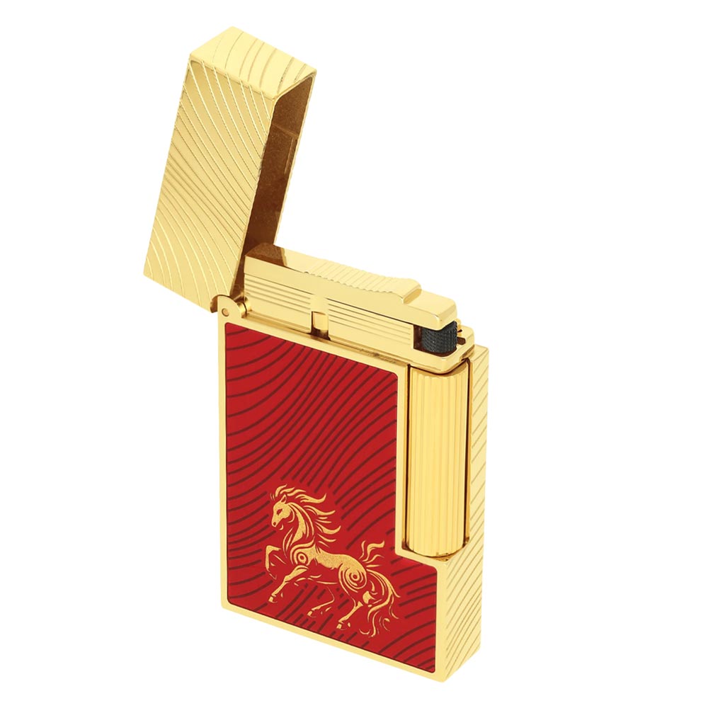 S.T.Dupont Year of the Horse Line 2 Lighter Red and Yellow Gold