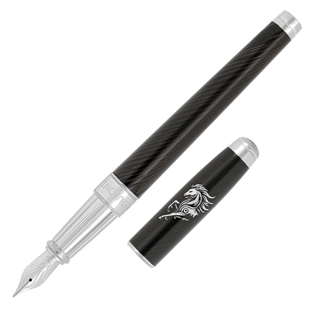 S.T.Dupont Line D Eternity Fountain Pen Year of the Horse Black and Palladium