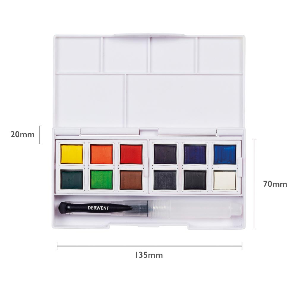 Derwent Watercolour Paint Pan Set of 12