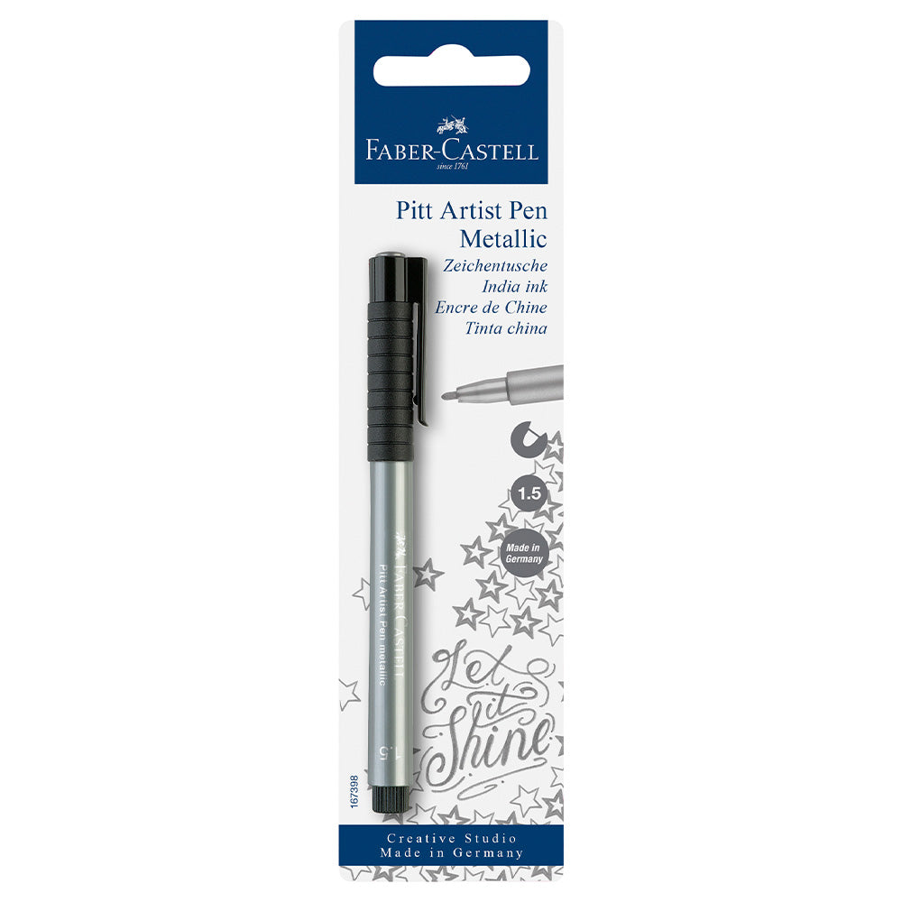 Faber-Castell Pitt Artist Pen Metallic Silver by Faber-Castell at Cult Pens