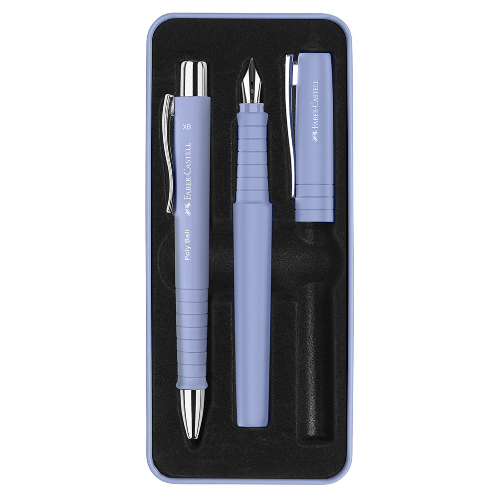 Faber-Castell Poly Fountain Pen and Ballpoint Set Pale Iris