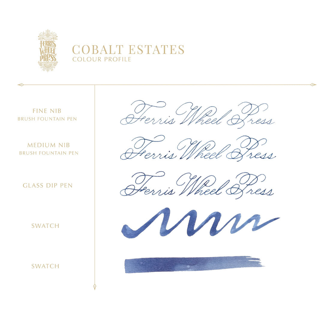 Ferris Wheel Press Fountain Pen Ink 38ml Cobalt Estates