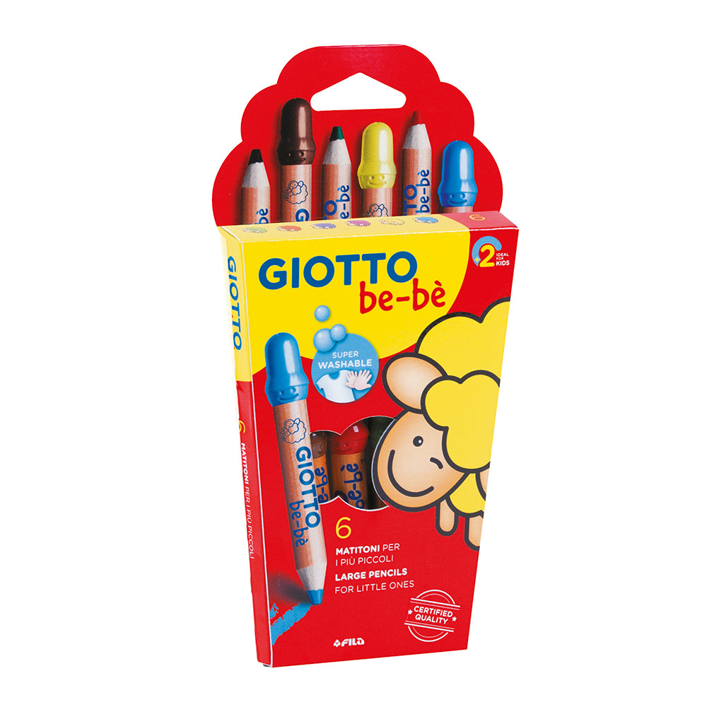Giotto be-bè Large Pencils With Sharpener Set of 6