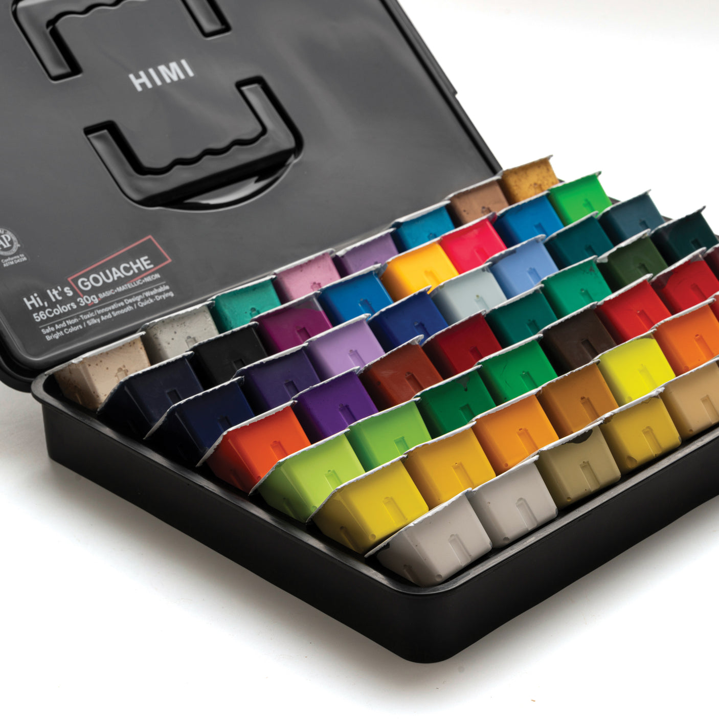 HIMI Jelly Cup Gouache Set of 56 Colours Black Case