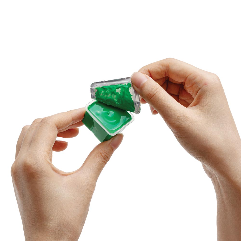 HIMI Jelly Cup Gouache Set of 24 Colours Green Case