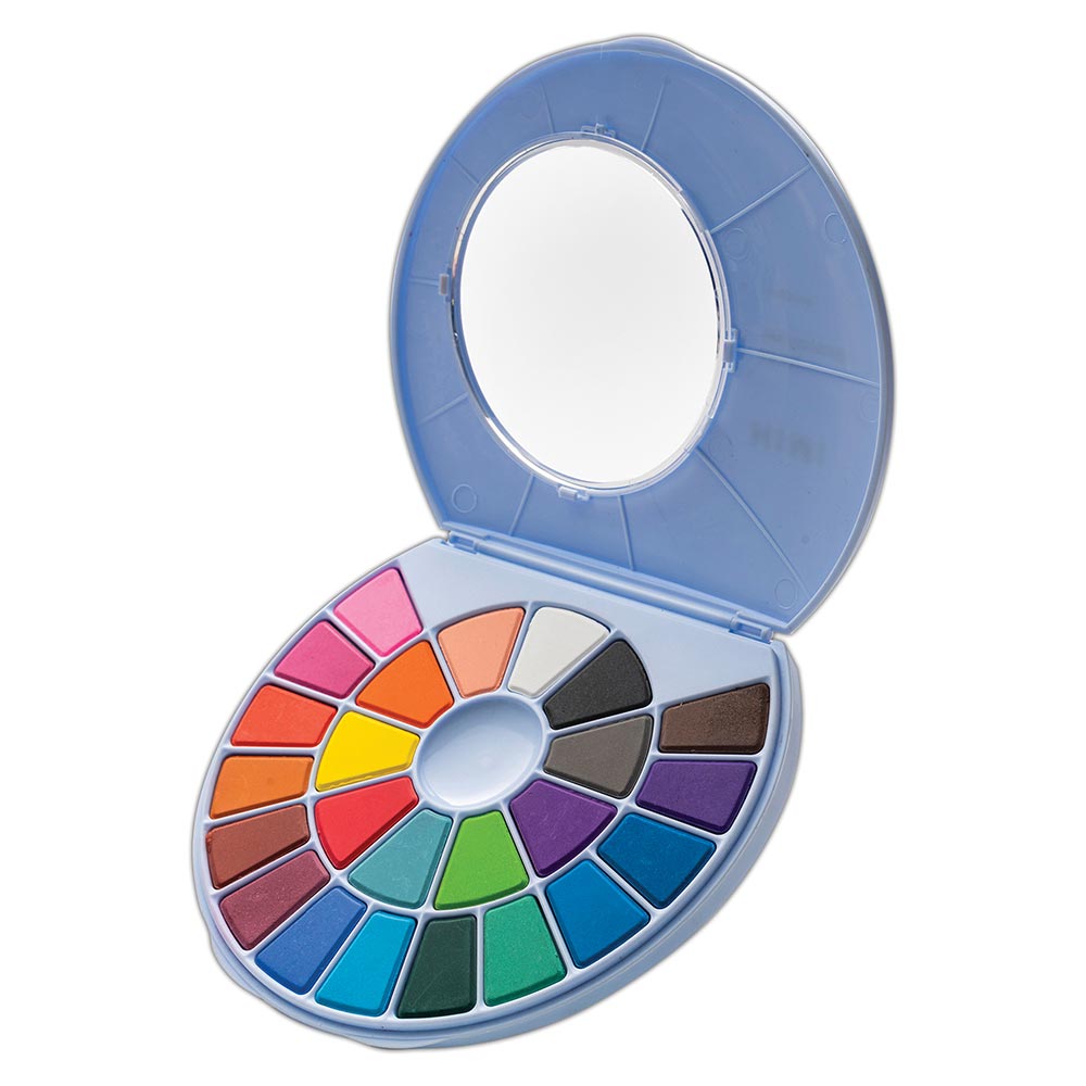 HIMI Solid Watercolour Set of 24 Pans + Brush Blue Case