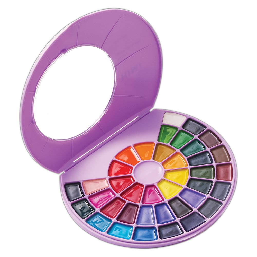 HIMI Semi-Moist Watercolour Set of 38 Pans + Brush Purple Case