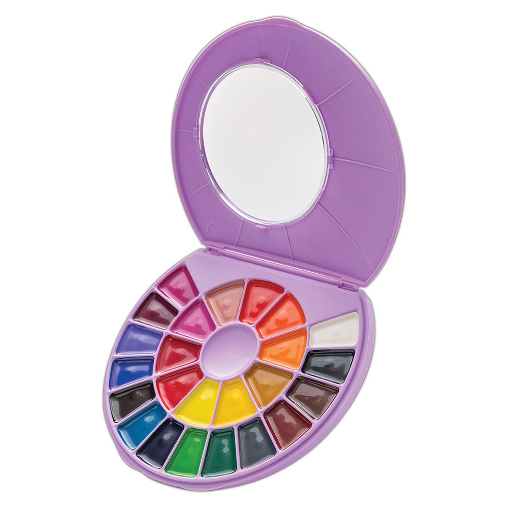 HIMI Semi-Moist Watercolour Set of 24 Pans + Brush Purple Case