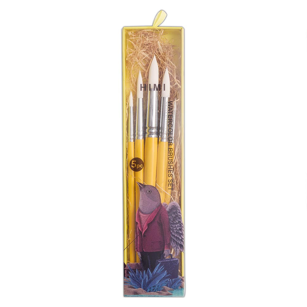 HIMI Set of 5 Round Brushes Yellow