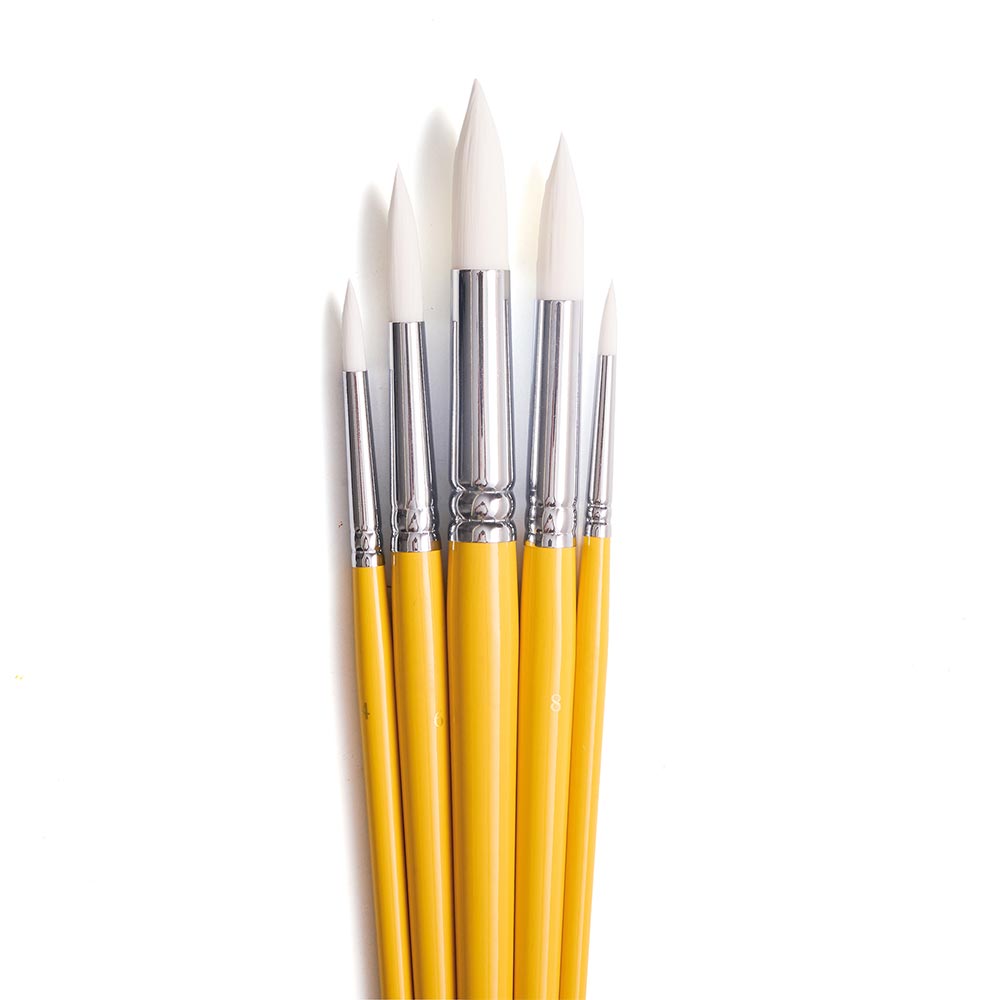 HIMI Set of 5 Round Brushes Yellow
