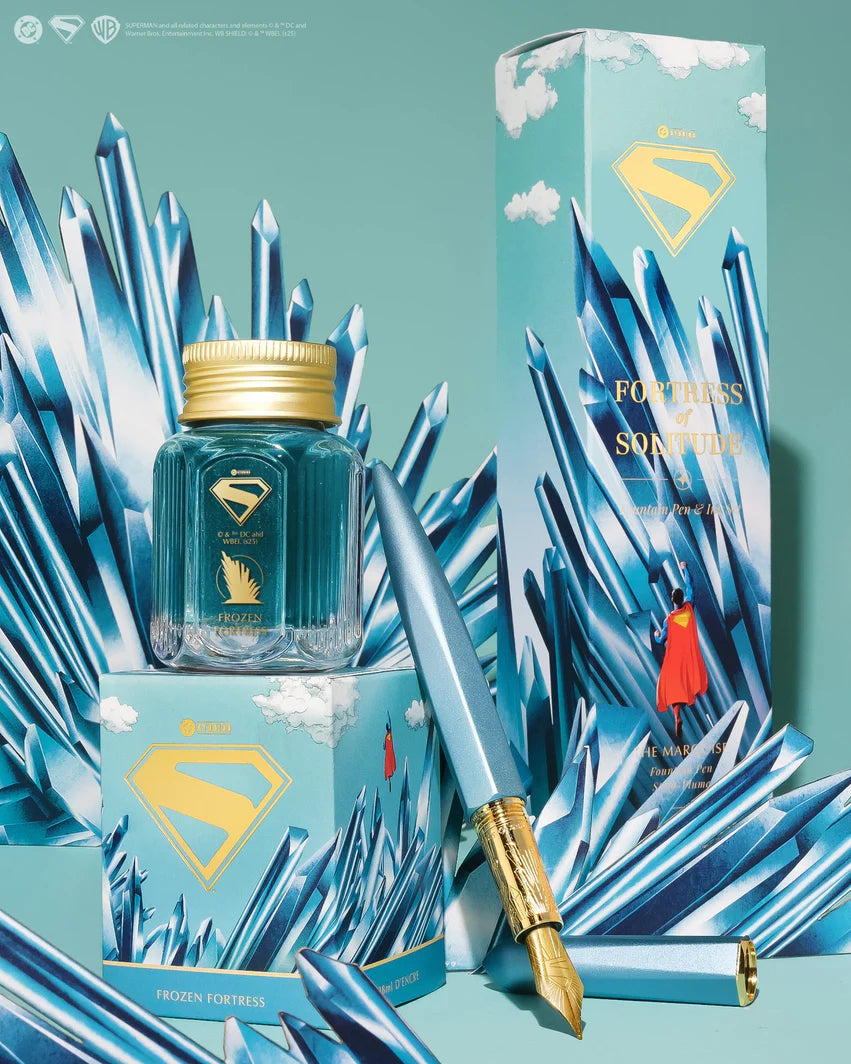 Ferris Wheel Press Superman Marquise Fountain Pen and 29ml Ink Set Fortress of Solitude