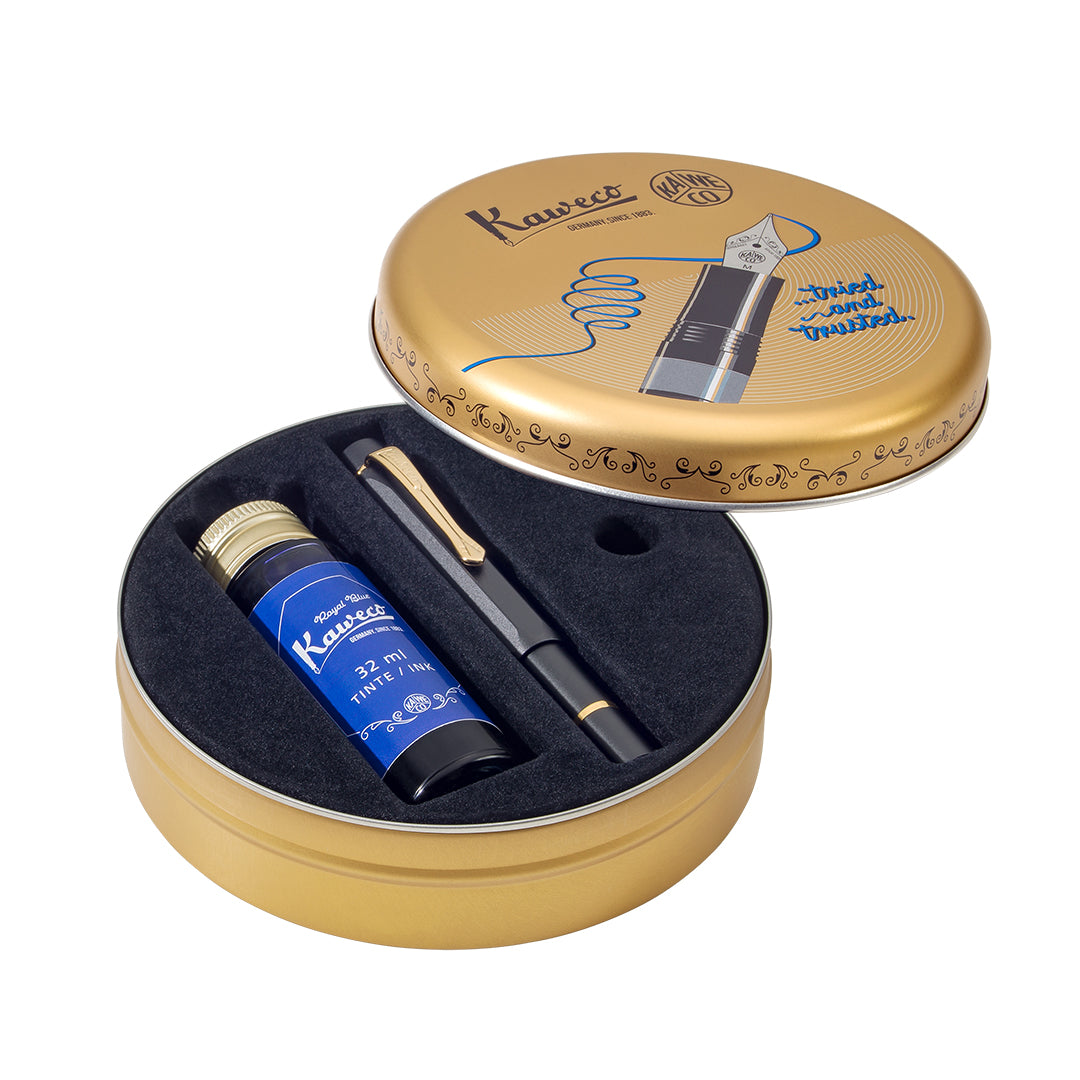 Kaweco Sport Piston Filler Fountain Pen and 32ml Ink Set Black