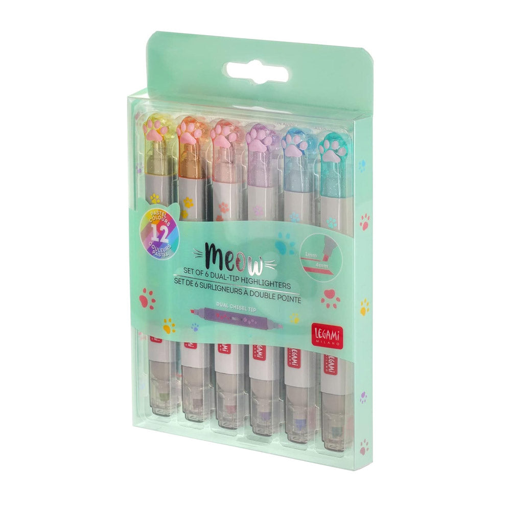 Legami 6 Dual-tip Highlighters Kitty