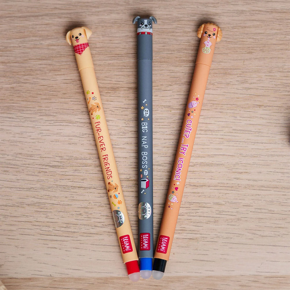 Legami Set of 3 Erasable Pens Fur-ever Friends