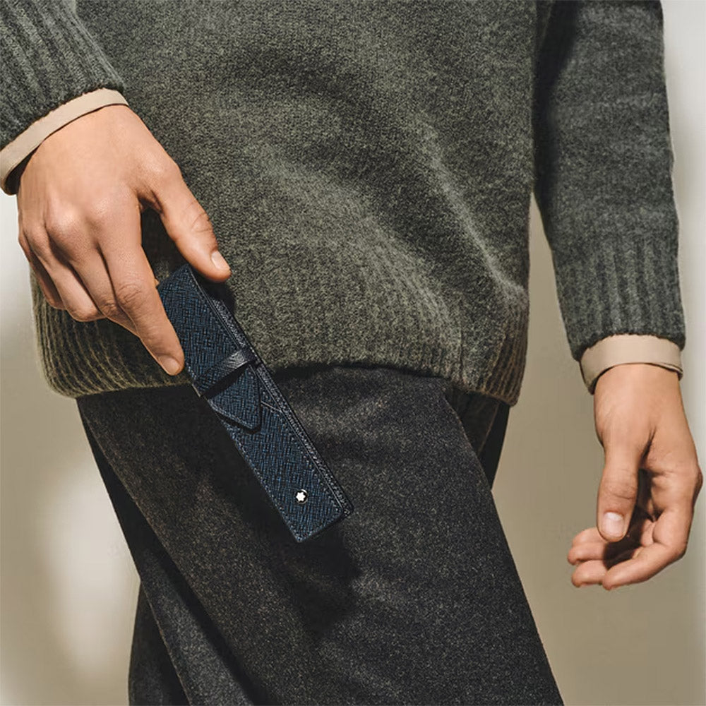 Montblanc Meisterstuck Sartorial 1 Pen Pouch Tweed Blue