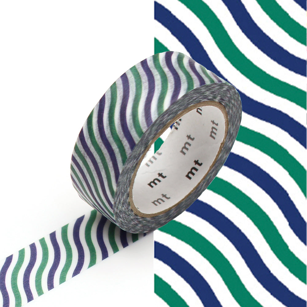 mt Washi Masking Tape - 15mm x 7m - Papier Tigre Waves