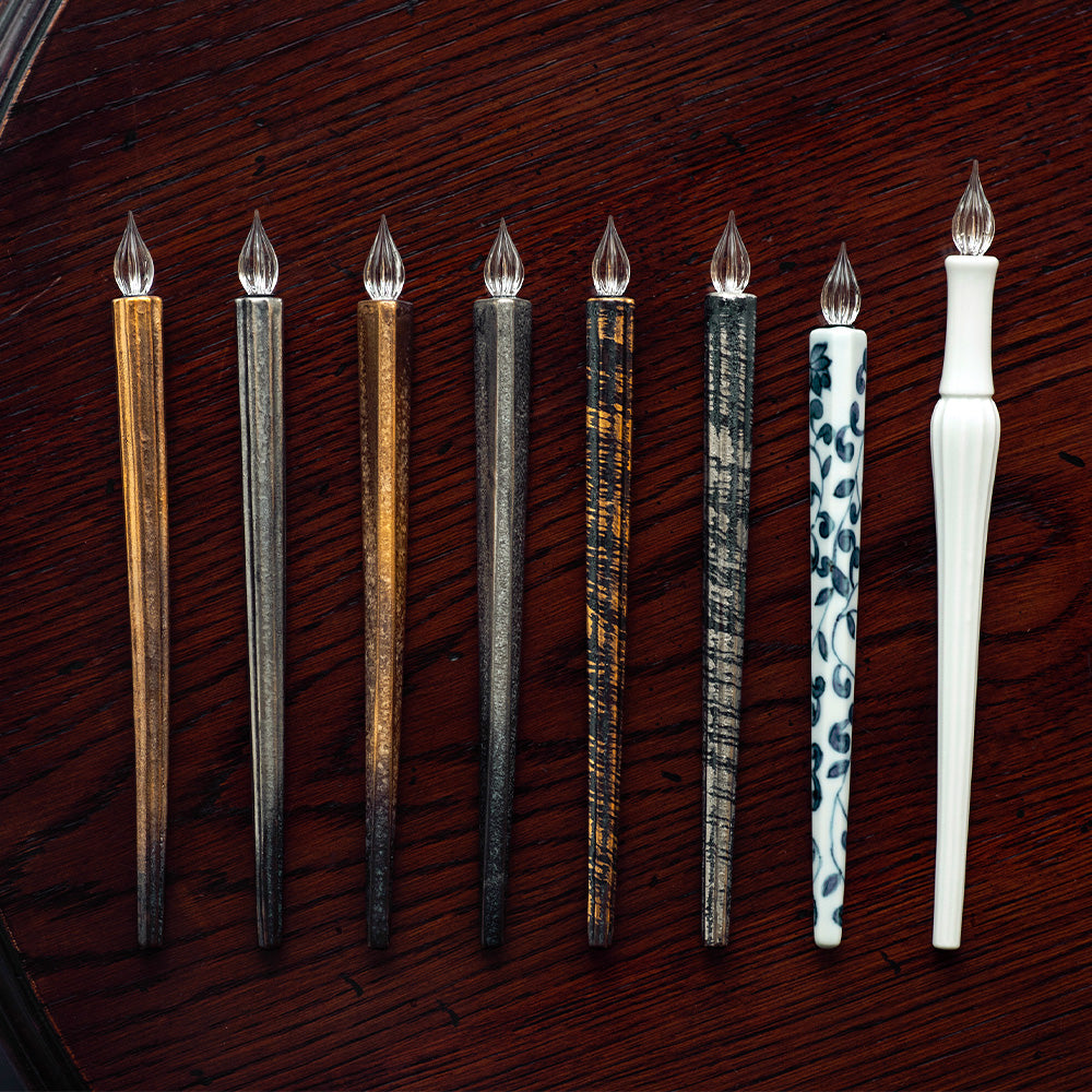HIZEN5 Saga Collective Japanese Ceramic Glass Dip Pen White Porcelain