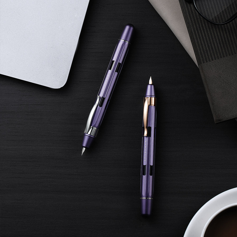 Nahvalur Eclipse Retractable Fountain Pen Hepatizon Silver