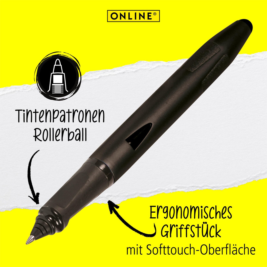 ONLINE Switch Plus Rollerball Pen with Stylus Tip Black