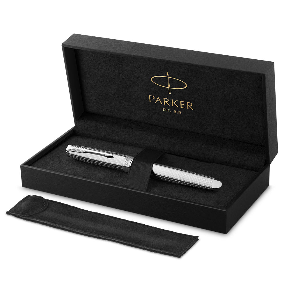 Parker Sonnet Fountain Pen Cisele Palladium 18kt Nib