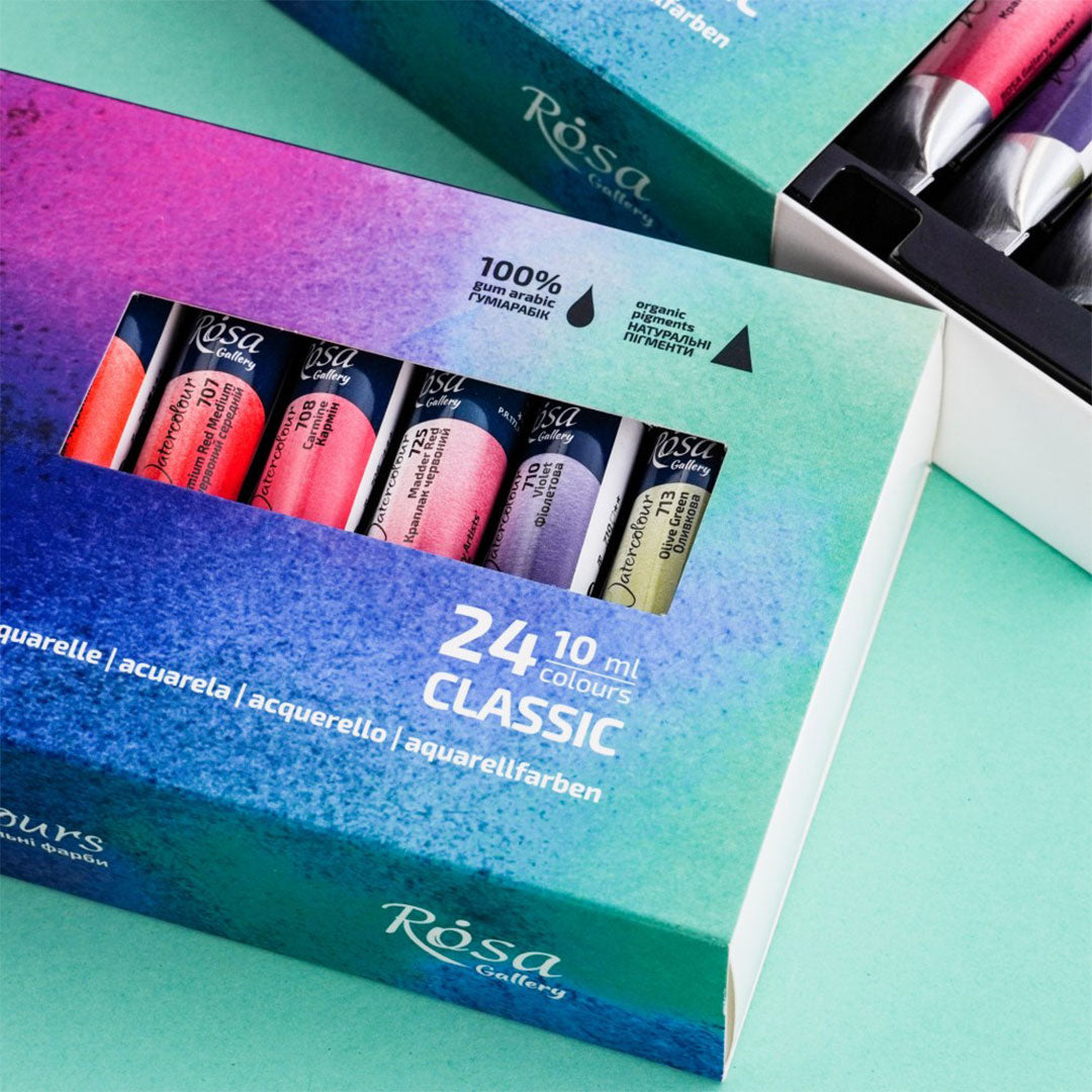 Rosa 10ml Watercolour Tubes Set of 24 Assorted Colours