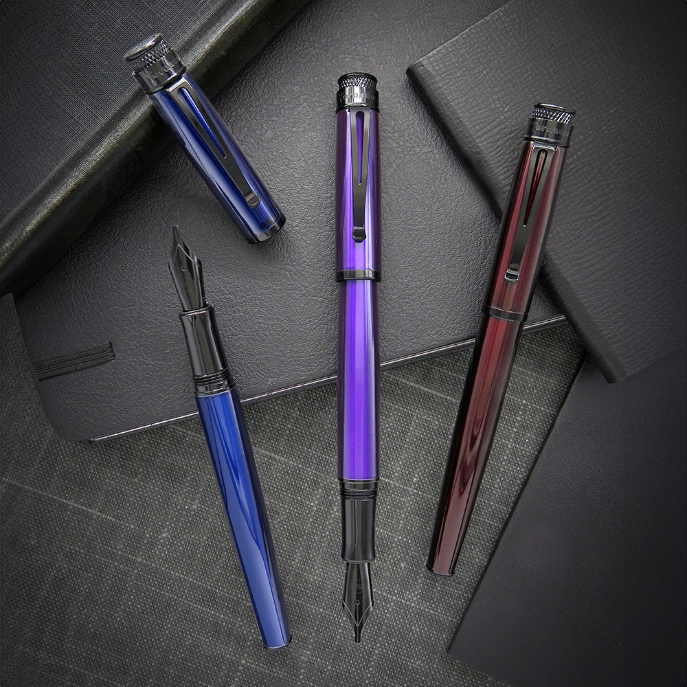 Retro 51 Tornado Stealth Lacquer Fountain Pen Blue Black