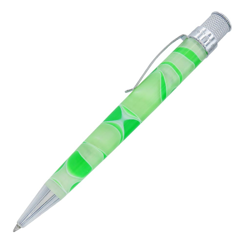 Retro 51 Tornado Rollerball Green and White Cosmic Swirl