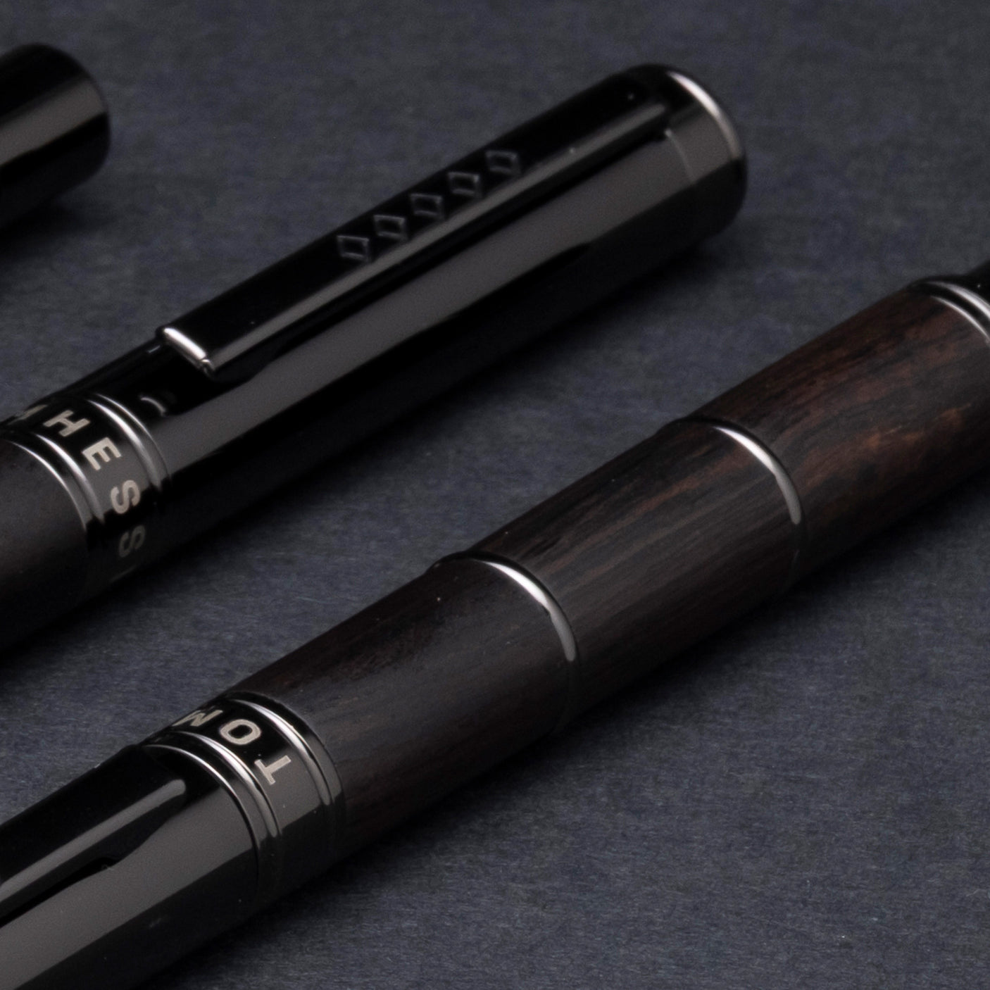 Tom Hessin Revolution Mechanical Pencil Charcoal Black Wood Barrel with Gunmetal Trim