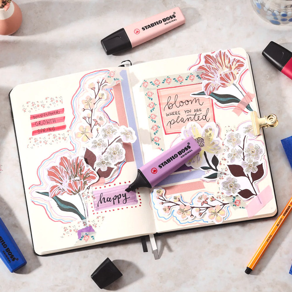 STABILO BOSS ORIGINAL NatureCOLORS Wildflowers Edition Highlighter Pack of 4