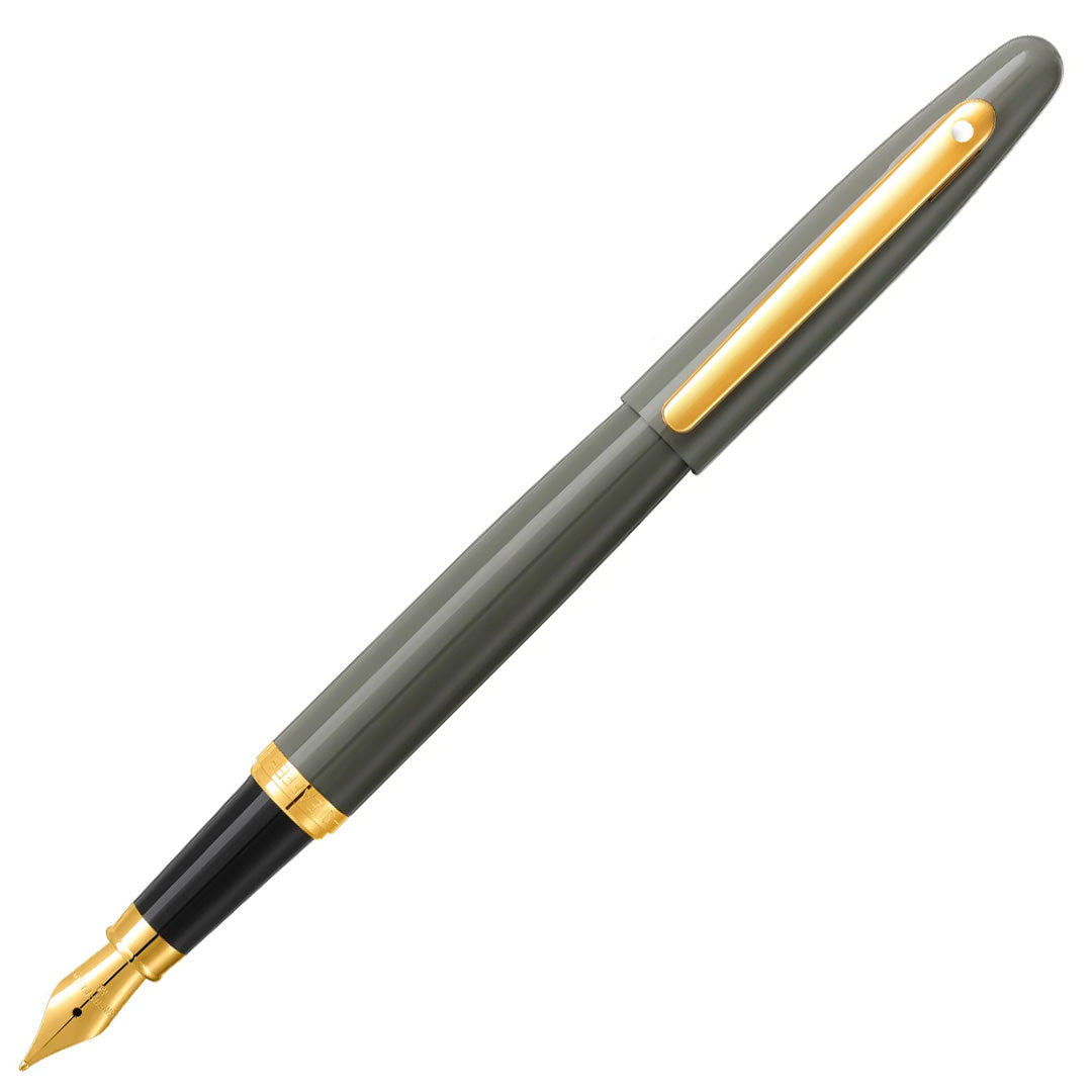 Sheaffer VFM E9427 Fountain Pen Light Grey With PVD Gold Trim