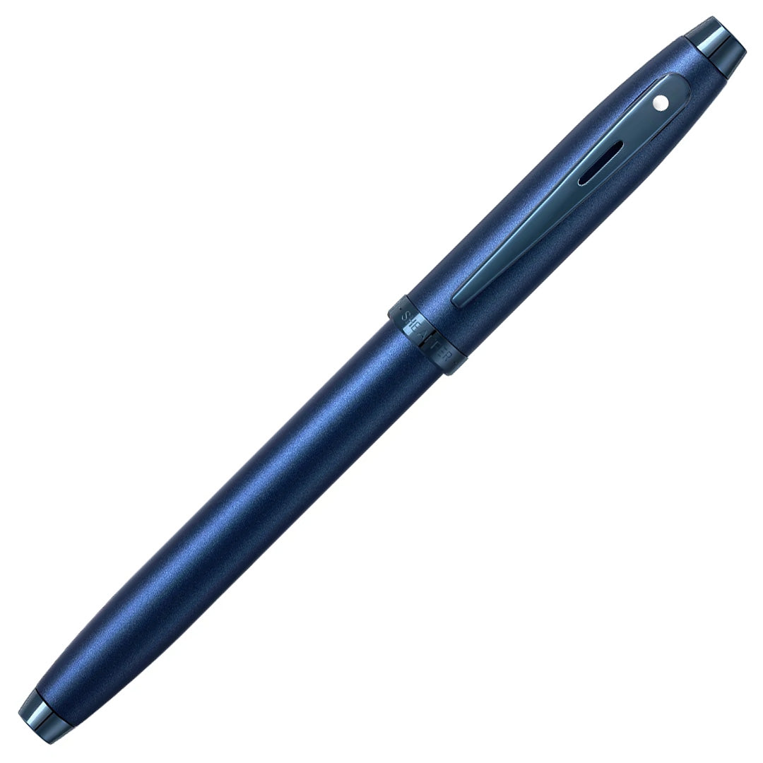 Sheaffer 100 E9371 Fountain Pen Satin Blue With PVD Blue Trim