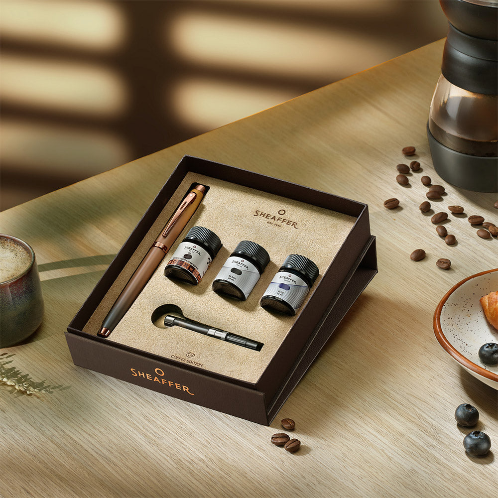 Sheaffer 100 G9374 Fountain Pen and Ink Bottle Gift Set Coffee Edition