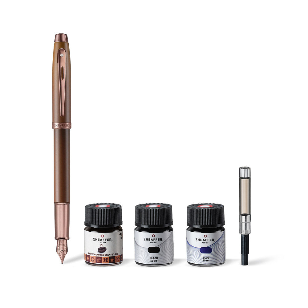 Sheaffer 100 G9374 Fountain Pen and Ink Bottle Gift Set Coffee Edition
