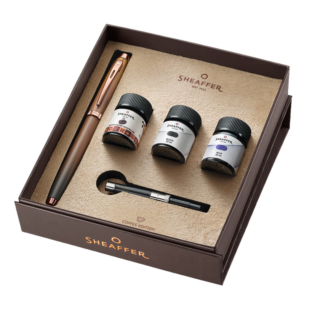 Sheaffer 100 G9374 Fountain Pen and Ink Bottle Gift Set Coffee Edition